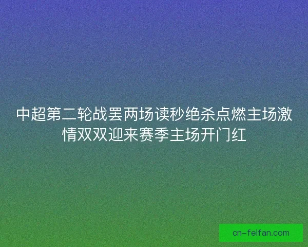 中超第二轮战罢两场读秒绝杀点燃主场激情双双迎来赛季主场开门红
